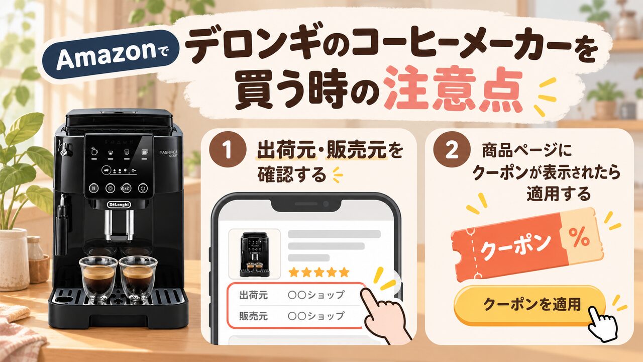 Amazonでデロンギのコーヒーメーカーを買う時の注意点