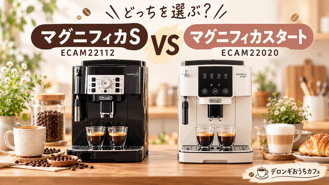 デロンギマグニフィカSのECAM22112とマグニフィカスタートECAM22020の違い｜価格・機能と選び方