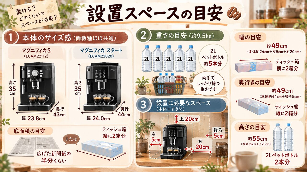 設置スペースの目安