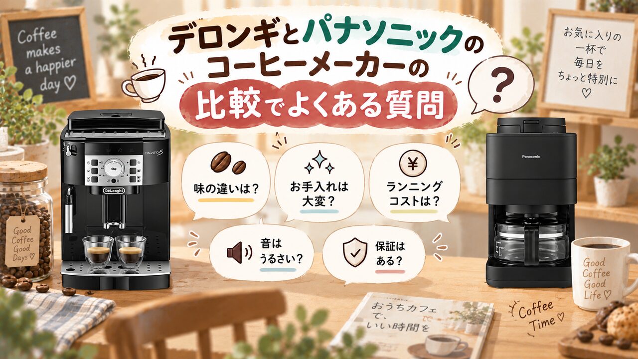 デロンギとパナソニックのコーヒーメーカーFAQ