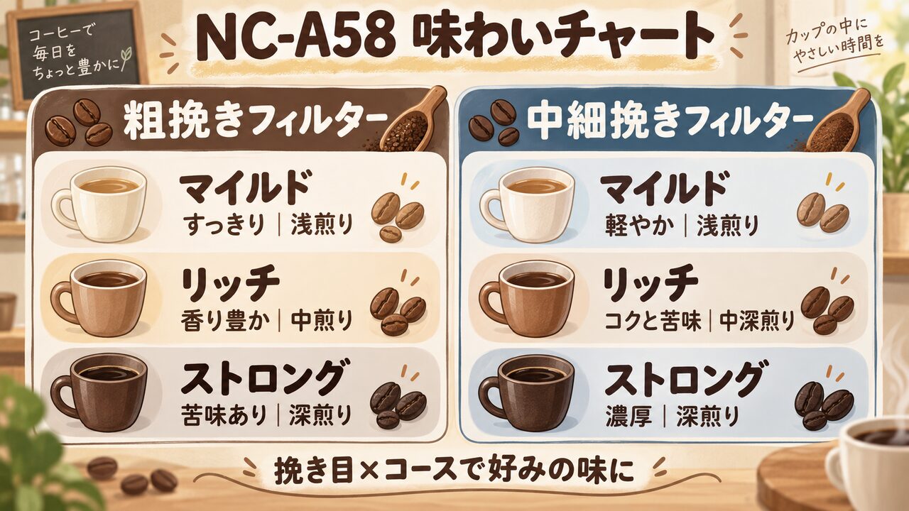 パナソニックNC-A58の味の違い