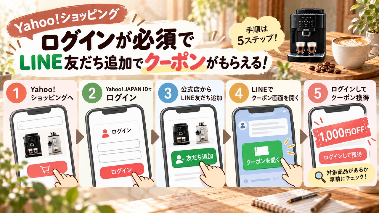 Yahoo!ショッピング：Yahoo!のログインが必須でLINE友だち追加