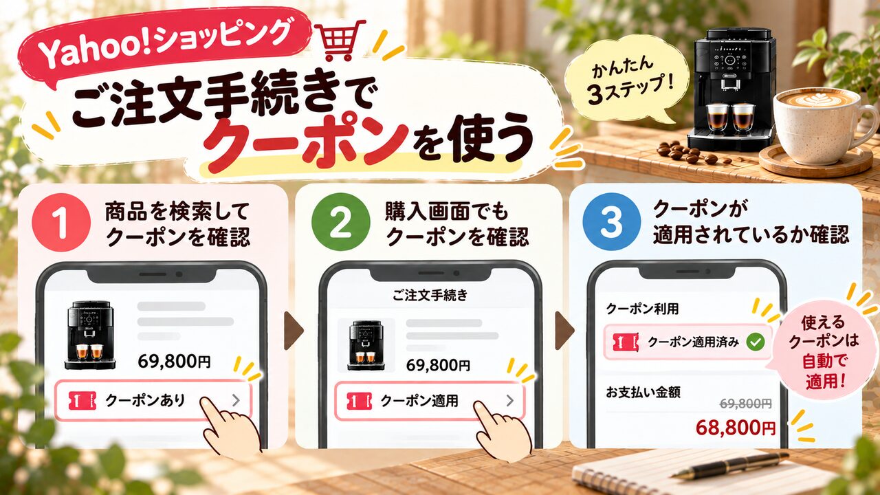 Yahoo!ショッピング：「ご注文手続き」画面のクーポンコード利用枠