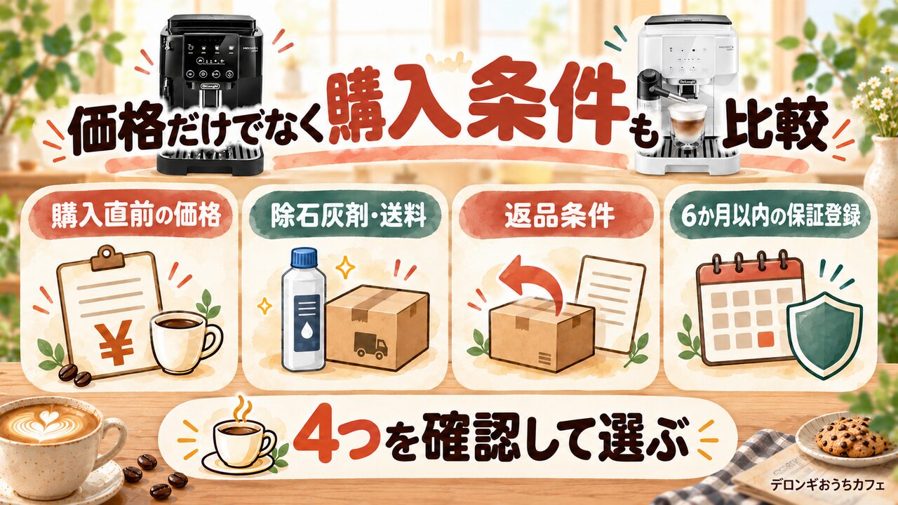 ECAM22020とECAM22062の実質価格・維持費を比較：掲載価格差30,200円が縮まる購入先と消耗品コスト