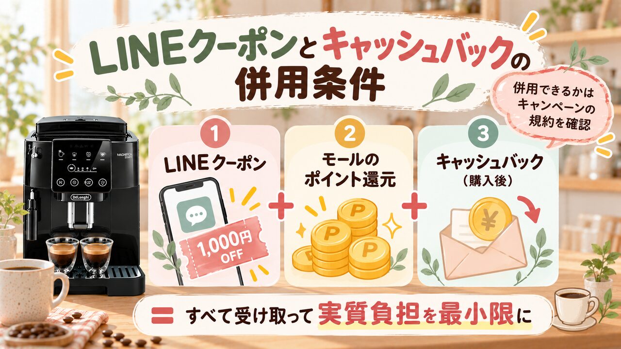 LINEクーポン・Xコードとキャッシュバックは併用できる？