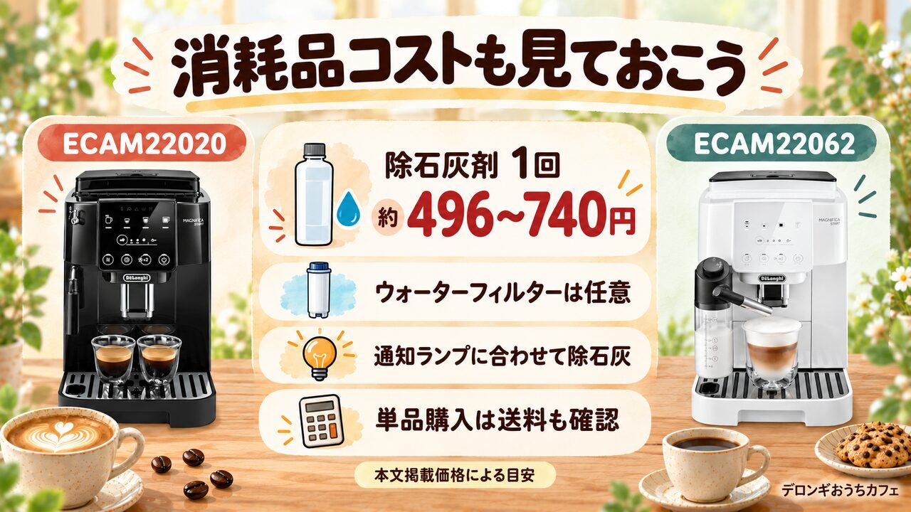 純正除石灰剤は1回496～740円、フィルターは任意