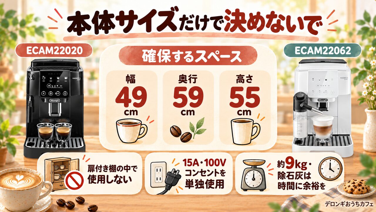 「幅24cm」を信じると入らない：実質の稼働スペースと設置条件