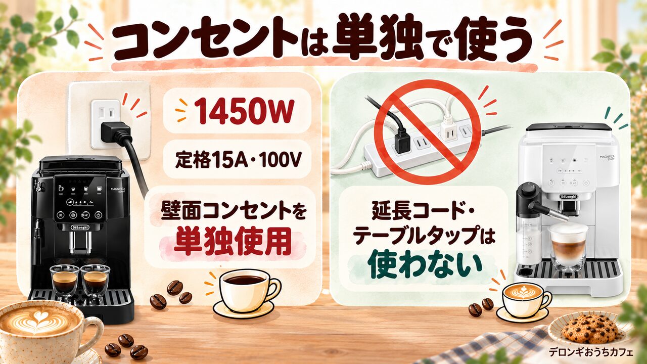 1450W・定格15A単独コンセントの必須条件とタコ足配線の禁止