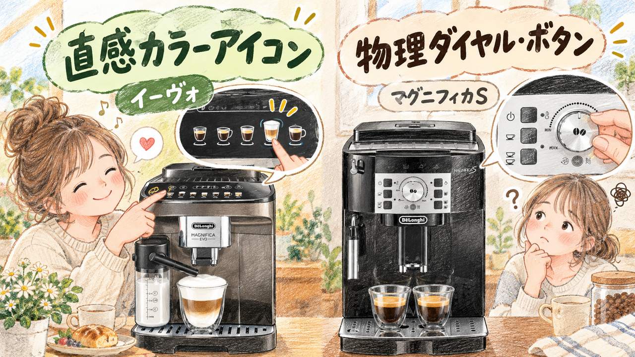 操作パネル：好みのマグサイズに調整できるのはイーヴォ