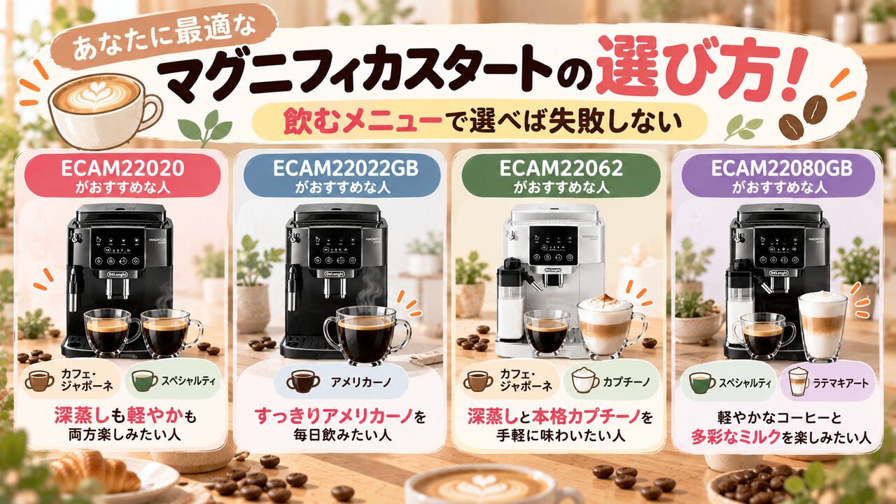 あなたに最適なマグニフィカスタートの選び方！飲むメニューで選べば失敗しない