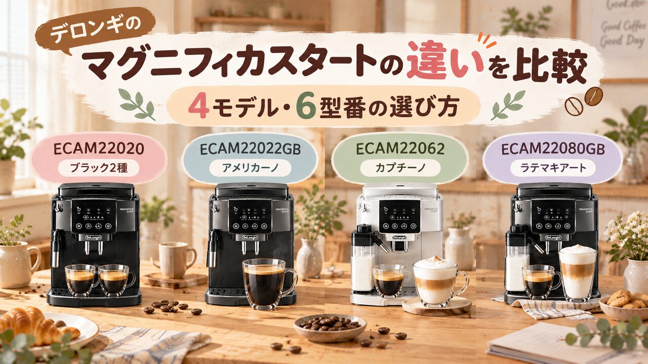 デロンギのマグニフィカスタートの違いを比較｜4モデル・6型番の選び方